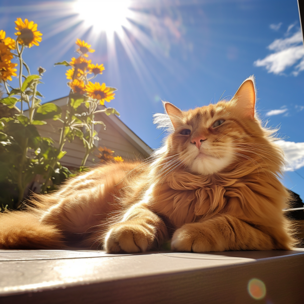 why do cats sunbathe